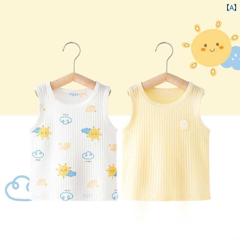 キッズ用 キャミソール タンクトップ 綿 時代の ベビー ベスト 夏 薄手 子供用 女の子 サスペンダー トップス 男の子 インナーウェア