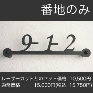 表札 ステンレス　【送料無料】ステンレスレーザーカット表札特別オプション「番地のみ」（セール対象外商品）ひょうさつ【GHO表札】