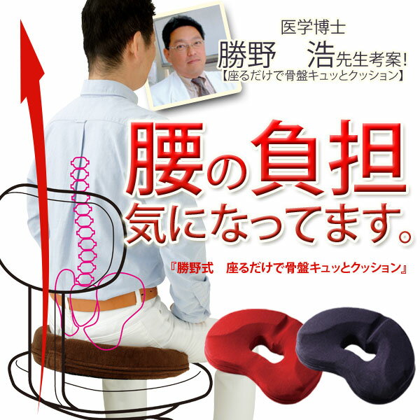 【骨盤矯正 クッション】勝野式[座るだけで骨盤キュッとクッション] 骨盤回りをキュッと姿勢…...:h-rescue:10000741