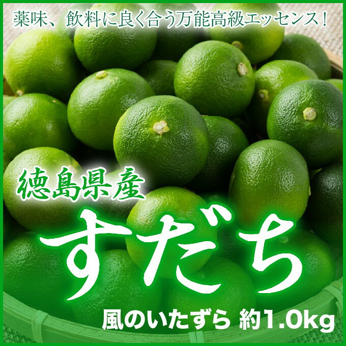 徳島県産 『すだち』風のいたずら（ちょっと訳あり） （約1.0kg） 化粧箱入り...:hachiya-fruits:10001185