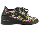Moda Ladian 9408 花柄エナメル ウェッジ 厚底 レディースカジュアル エアークッション 脚長 美脚効果 靴