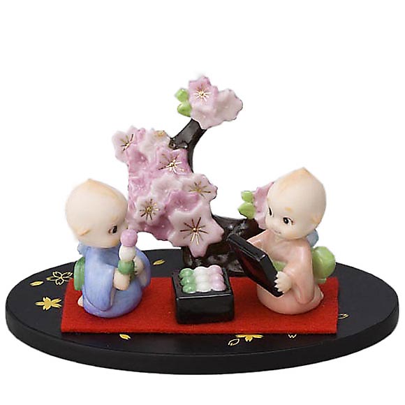 【ローズオニールキューピー】キューピー歳時記フィギュアセット4月「お花見」さくら/サクラ/桜