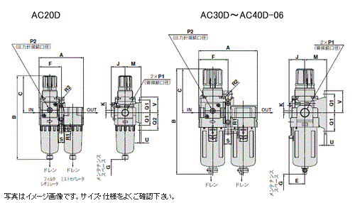 【楽天市場】SMC:モジュラタイプエアコンビネーション ＜AC-D＞ 型式:AC20D-02：配管部品 楽天市場店