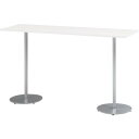 イトーキ　ハイテーブル（角型）　1800×500×1000　天板色ホワイト　支柱シルバーメタリック TRA-185HH-Z5W9 ( TRA185HHZ5W9 ) （株）イトーキ