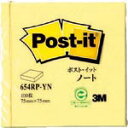 3M ポスト・イット 75X75mm 100枚入り イエロー 654RP-YN ( 654RPYN ) 654RP-YN