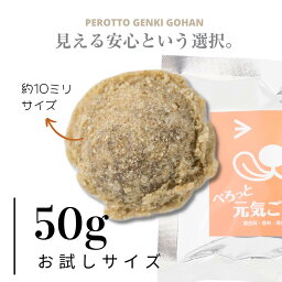 送料無料【お試しドッグフード】ぺろっと元気ごはん (50g) 無添加 ドッグフード チキン 鶏肉 国産 涙やけ 涙やけサポート 目やに 低脂質 お試し サンプル <strong>小袋</strong> ドックフード 全犬種 全年齢 対応 ペット におい 毛並み 小型犬 中型犬 成犬 シニア 老犬 ペロッと元気ごはん