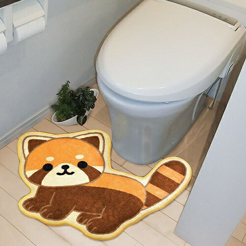 【在庫一掃!お買い得価格!】しましましっぽの物語 レッサーパンダのトイレマット ME177 明邦 【RCP】※