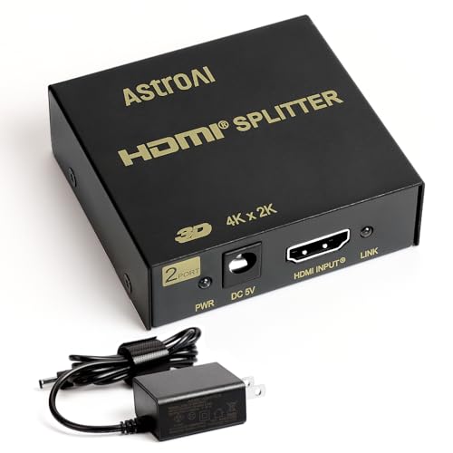 <strong>AstroAI</strong> HDMI 分配器 HDMI スプリッター HDMI 同時出力 1入力2出力 アダプターPSE認証 同時出力 4K 3D HDCP Ver 1.4 Nintendo Switch PS4 Xbox HDTV DVDプレーヤーなど対応 動作確認済 結束バンド付きブラック お歳暮
