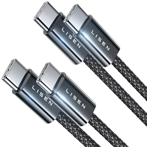 LISEN USBC ケーブル 【2本セット 240W 1m+2m】タイプc ケーブル type-c <strong>アンカー</strong> ケーブル 急速充電 usb-c タイフc たいぷしー充電器 ctoc iPhone 15 Pro Max Plus iPad mini6 MacBook Pro 2023 iPad Pro/Air Samsung Galaxy S24+ Ultra など Type-c機種対応