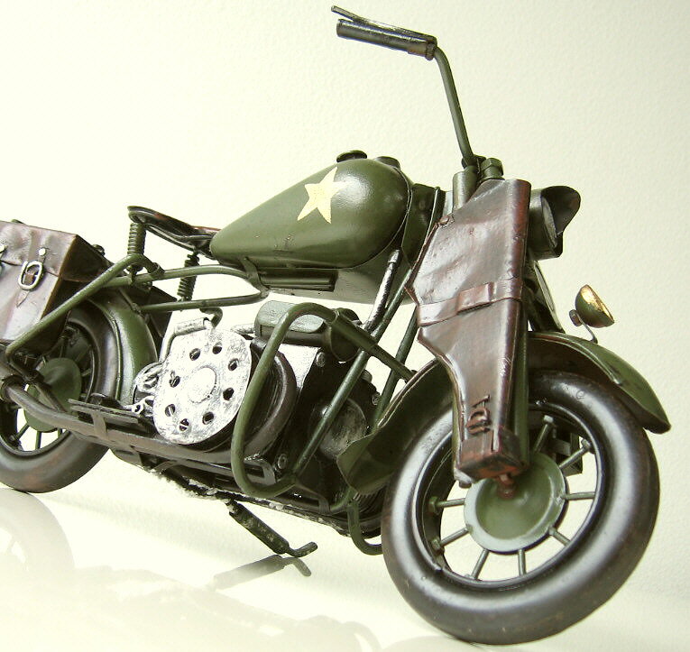 アメリカン雑貨ブリキのおもちゃレトロアンティーク置物アイアン鉄インテリアオブジェAmerican Nostalgia バイク グリーン