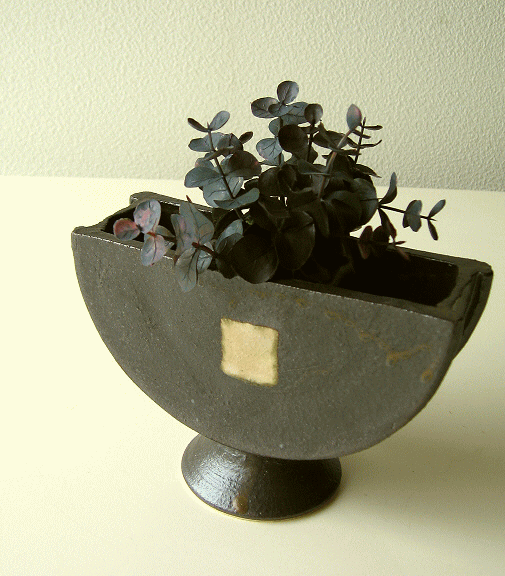陶器の花瓶・花器・花入れ和陶器ベース 四