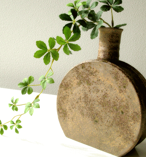 陶器の花瓶・花器・花入れ和陶器ベース 五