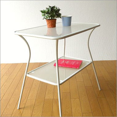 テーブル ガラス リビングテーブル ホワイト サイドテーブル シンプル 可愛い コーヒーテ…...:hakusan:10005786