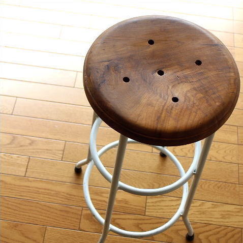 ハイスツール 木製 アイアンスツール 椅子 天然木 カウンターチェア カウンタースツール …...:hakusan:10007569