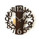 壁掛け時計 壁掛時計 掛け時計 掛時計 振り子 木製 おしゃれ ウォールクロック デザイン かわいい カフェ モダン キツツキ 鳥 ナチュラル ブラウン 振り子壁掛時計 フォレスト