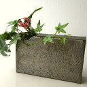 陶器の花瓶・花器・花入れ和陶器ベース シンプルな角