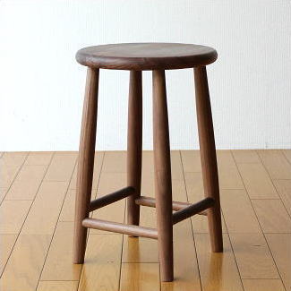 スツール 天然木 無垢材 ウォールナット 木製スツール ウッドスツール 丸椅子 キッチンス…...:hakusan:10007445