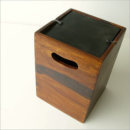 ごみ箱ゴミ箱おしゃれくずかご無垢木製小さいリビングインテリアスリムスイングダストboxダストボックスふた付き蓋アンティーク風レトロアジアン雑貨シーシャムスウィングボックス