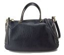 【中古】FURLA フルラ 2way ショルダーミニボストンバック ブラック ショルダーバッグ
