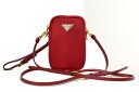 【中古】PRADA プラダ ショルダーポーチ 1N1860 レッド ショルダーストラップ