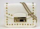 【中古】【美品】FURLA フルラ スタッズメトロポリス ホワイト ショルダーバッグ