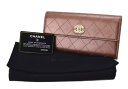 【中古】【美品】CHANEL シャネル フラップウォレット 2017-18AW 秋冬コレクション エイジドカーフスキン マトラッセ A84325 長財布