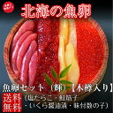 【送料無料】「魚卵セット(輝)」 塩たらこ 鮭筋子 いくら醤油漬け 味付数の子 北海道 たらこ 筋子 いくら 数の子