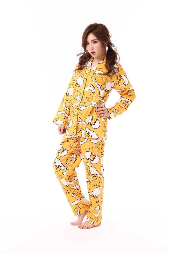 SAZACネガティブぐでたまシャツパジャマ/ぐでたまサンリオパジャマ半袖レディース女性