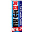 のぼり「夏期集中講座 開催中 青」のぼり屋工房 GNB-1593 幅600mm×高さ1800mm/業務用/新品