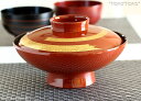 小槌煮物椀 朱内黒内環(ふた付き) 18.3cm 漆器//和食器 食器 正月