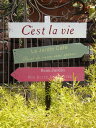 ガーデニング雑貨 ガーデン フェンス アイアン アンティーク『カラフル C'est la vie.サインピック・S』