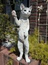 キャット 置物 樹脂 アニマル 動物雑貨 ガーデニング ガーデン【花遊び】『キャット♪外を眺めてます・L』