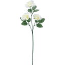 【造花】YDM/サテンローズX3 ホワイト/FF -2921-W【01】【01】【取寄】《 造花(アーティフィシャルフラワー) 造花 花材「は行」 バラ 》