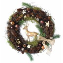 彩か/Ribbon Wreath -Twig with Reindeer/CGX-R02L【01】【取寄】
