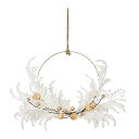 【造花】東京堂/フェザリ?ワイヤーリース WH/GO/XH005462【01】【取寄】 花器、リース リース完成品 その他リース完成品