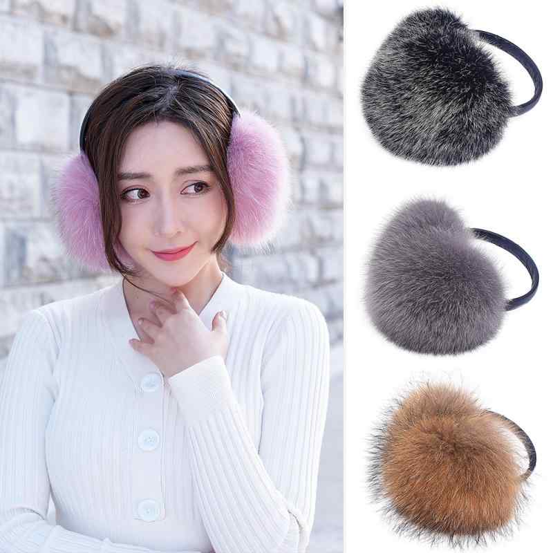 イヤーマフ レディース リアルフォックスファー 毛皮 耳当て 防寒 保温 秋冬 韓国スタイル バンド付き 耳カバー おしゃれ ふわふわ もこもこ 女性用