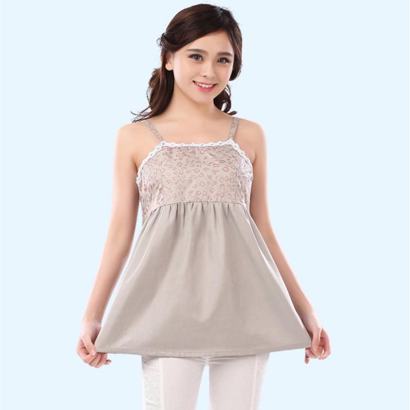 レディース マタニティウェア 妊婦服 女性用 電磁波防止 銀繊維 金属繊維 キャミソール タンクトップ インナー トップス シルバーグレー