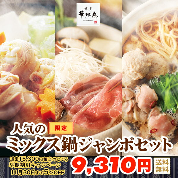 《冬ギフト5%OFFキャンペーン》博多華味鳥 ミックスジャンボセット（10〜12人前）送料無料【公式通販】