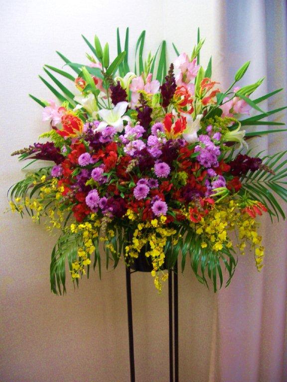 【送料無料】お祝いスタンド花（1段）スタンダードタイプのスタンド花ビジネス・イベント・開店・各種お祝いスタンド花