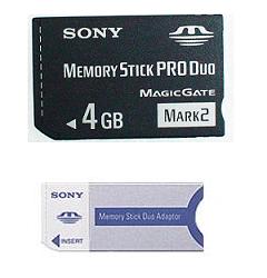 純正新品SonyメモリスティックProDuo4GB+Duoアダプタ（メール便送料160円）