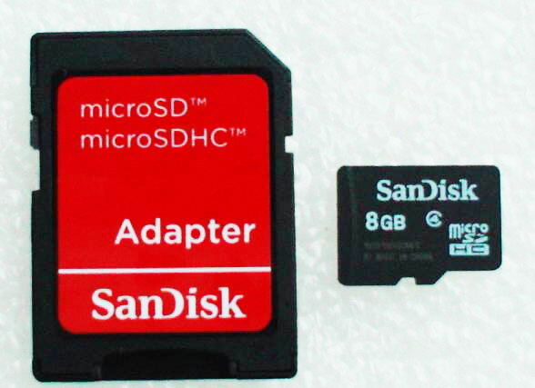 SanDisk microSDカード8GB（SDアダプタ付き）メール便送料160円r