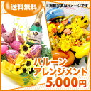 【バルーンフラワーギフト】 フラワーコンシェルジュが厳選した花屋の風船入りアレンジメント花 5000円 送料無料 即日発送【楽ギフ_メッセ入力】【あす楽対応】