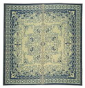 【クラシック柄】い草ラグ カーペット 裏貼有「カノン」 ブルー 大判サイズあり 約230×230cm