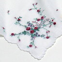 【送料無料】ポワンポワン ベトナム手刺繍 ハンカチ バラ【楽ギフ_包装】