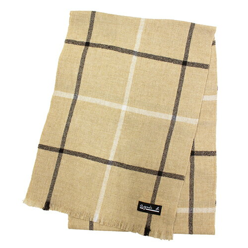 アニエスベー（agnes　b.）　織物マフラー　5172AB041　キャメル