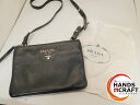 【中古美品】プラダ PRADA ショルダーバッグ 1BH046 ショルダーバッグ ヴィッテロ フェニックス ブラック ダブルファスナー【中古】【新古品】MD563