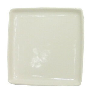 白い受け皿 M　白い陶器鉢スクエア用 白陶器鉢皿　約10cm　（9004173）