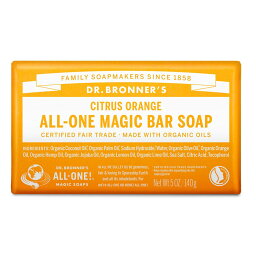 Dr.Bronner's ドクターブロナー <strong>マジックソープ</strong>バー オーガニック 固形せっけん CI (シトラス<strong>オレンジ</strong>) 25010200 | オールインワンソープ オリーブ油 ホホバオイル 保湿成分 香り ハンドメイドソープ スキンケア バスアイテム ボディウォッシュ フェイスケア