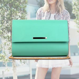 2way革レザークラッチバッグ斜めがけOK/ショルダーバッグレディース結婚式パーティー二次会旅行サブバッグポシェット大人かわいいおしゃれママバッグ人気誕生日プレゼント母の日/バック鞄かばんbag通勤/ミントグリーン緑【02P03Dec16】