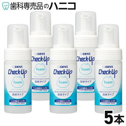 ライオン DENT. <strong>チェックアップフォーム</strong> 5本 泡タイプ 1本で約500回 フッ化ナトリウム950ppm キシリトール配合 低発泡 低香味 研磨剤無配合